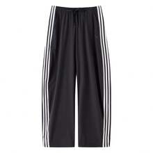 Adidas New Women's Classic Three-Stripe Loose-Fit Twisted Joggers - Black and White - View 7