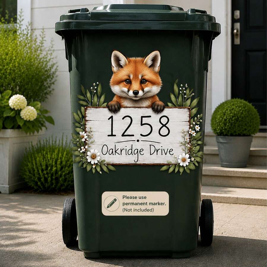 DIY Writable Raccoon Trash Can Sticker, 3D Cartoon Junk Food Trash Can Vinyl Decal, Removable Waterproof Outdoor Yard Garden Home Decor Sticker