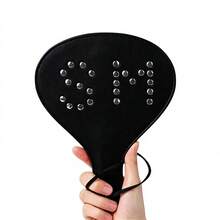 Leather Spanking Paddle BDSM Sex Paddle For Adult Spanking Bondage Role Play SM Toys SM Letter Rivet - 1PC - View 4