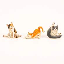 3pcs/Set Cats Enamel Pin Fashion Decorative Badge Ornaments Lapel Bag Badges Gifts - Multicolor - View 7