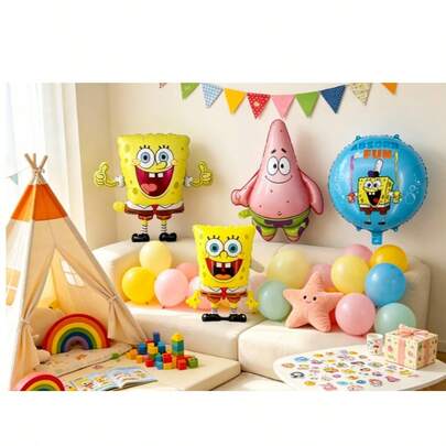 SpongeBob SquarePants New SquarePants Theme Birthday Party Decoration Photo Balloons, Cartoon Balloons For Birthday Party And Gathering