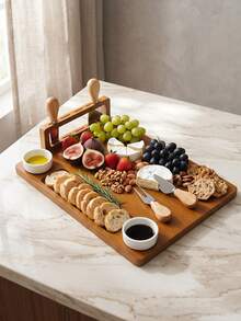 1 Set Papan Keju Kayu, Set Papan Keju Kayu Multifungsi, Cocok Untuk Sarapan di Rumah, Buah, Camilan, Piknik di Luar Ruangan, Pesta, Piring Keju untuk Teh Sore, Piring Ham, Hadiah - View 11