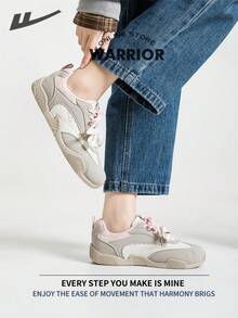 Warrior Women's Board ShoesSpring And SummerComfortable Modest Style Casual Yet Sleek Sneakers Applicable Throughout The Year Wear-Resisting All-Day Wear Training Sneakers Running Shoes - Beige/Gray/Pink - View 7