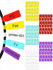 90/60/30/20/10PCS Waterproof Cable Labels, Wearcable Management Labels, Writable Cable Organizer, Self-Adhesive Cable Labels In Multiple Random Colors, Laser Printer Printable,Cable Fixers, Office Supplies, Teacher Supplies Labels - Multicolor - View 3