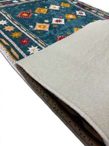 Vicenza Machine Washable Non-Slip Decorative Modern Vintage Kitchen Runner Hallway And Living Room Rug - Dusty Pink - View 3