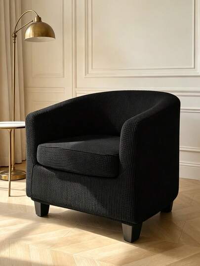 2-In-1 Full Coverage Bucket Chair Cover, Soft Waffle Texture Elastic Single Sofa Slipcover With Detachable Independent Seat Cushion Cover, Wrinkle-Resistant Pet-Friendly Single Sofa Protector, Easy Installation Old Chair Refurbishment Cover