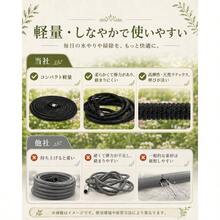 【co. jp限定】伸びるホース 散水ホース 伸縮 ガーデン 洗車 庭 屋外 水やり 水道ホース 水撒き 収納便利 (5ｍから15ｍまで) | 軽くて伸びる、使いやすいプレミアム伸縮ホース 7パターン散水ノズル付きで、洗車・水やり・庭掃除まで幅広く活躍 - ホース\ブラック - チェックする 4