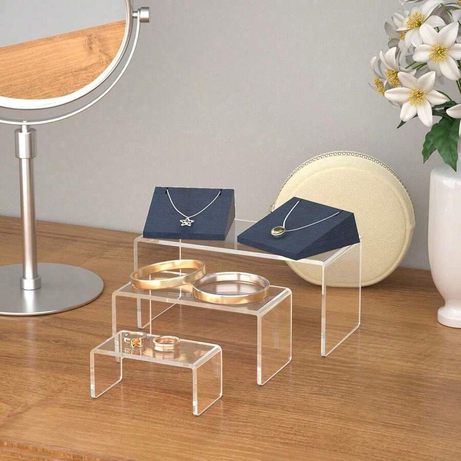 Acrylic Display Stand, Acrylic Display Lift Platform, Transparent Display Rack, Suitable For Shelves, Desserts, Cupcakes, Candies, Foods, Desktop Collectibles, Product Display, Figurines And Jewelry Display Cabinets, Drawer Storage Boxes - Multicolor - View 1