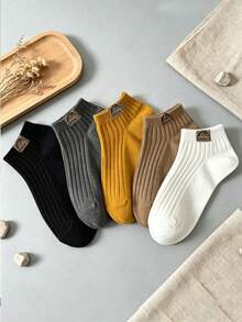 1/5 Pairs Men's Snow Mountain Sports Short Socks, Breathable Invisible Sweat-Absorbing Casual, Suitable For Daily Wear, Sports, Back To School Season - Multicolor - View 3