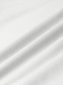 男士春秋簡約雞尾酒印花字母圓領長袖衛衣與短褲休閒套裝 - 白色 - 查看 6