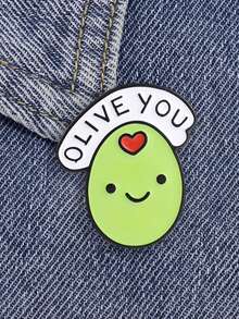 1pc Cute Cartoon Brooch, Lapel Pin For Clothes And Backpacks, Friendship Gift, Unisex Daily Accessory - Green - View 2