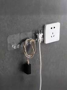 免鑽孔插頭掛鉤黏貼式插座固定器,適用於家用電器、充電頭與電源線,廚房小工具 - 均碼 - 查看 6