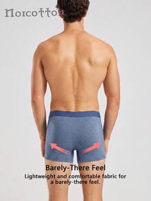 Norcotton 1pc Bagged Boys' Denim Pattern Solid Color Elastic Waist Boxer Briefs - Blue - View 2