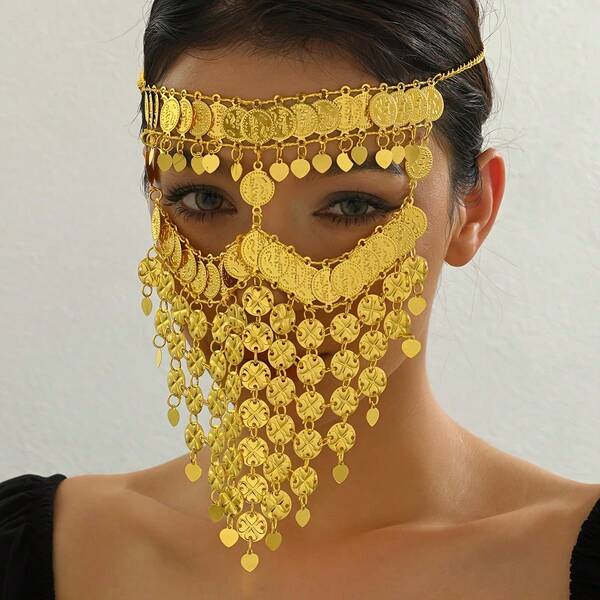 Chain Fringe Mask, Face Chain For Party And Stage Performance, Holiday Celebration Accessory
