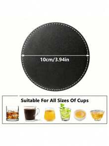1/10pcs Customized Artificial Leather Coasters - Customizable With Your Desired Pattern - Suitable For Coffee, Beer And Wine Coasters - Personalized Gift, Christmas Gift Supplies, Multi-Scenario, Personalized Gift For Dad, Father's Day Gift - Multicolor - View 4