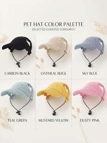 Customizable Dog Hat With Ear Holes, Personalized Cute Windproof Sun Hat, Exposed Ear Design, Anti-Shedding, Adjustable Sun Protection, Suitable For Small Pet Dogs For All-Year Outdoor Wear - Multicolor - View 8