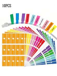 90/60/30/20/10PCS Waterproof Cable Labels, Wearcable Management Labels, Writable Cable Organizer, Self-Adhesive Cable Labels In Multiple Random Colors, Laser Printer Printable,Cable Fixers, Office Supplies, Teacher Supplies Labels - Multicolor - View 9