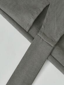 Vintage Style Cross Strap 2 In 1 Fashion Versatile Blouse - Dark Grey - View 5