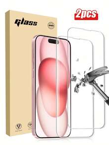 2pcs Tempered Glass Screen Protector Compatible With IPhone 17, 17 Pro, 17 Pro Max, 17 Air, 16, 16 Plus, 16 Pro, 16 Pro Max, 15, 14, 13, 12, 11 Pro Max, X, XS, XR, Mini, 7, 8, 14 Plus, Also Compatible With IPhone 14, 15 Pro Max. Glass Material, Suitable As A Birthday Gift, Or A Phone Screen Protector For Family And Friends, Mobile Phone Accessories. - Clear - View 8