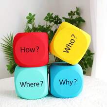 1pc/Set Question Word Dice Teaching Tool, Teacher Classroom Questioning, Interactive Entertainment, Reading Comprehension Prop, Large Dice, EVA Material - Multicolor - View 9