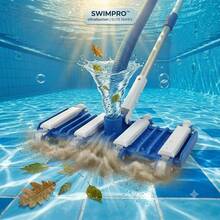Cabezal de Vacío para Piscina Estándar con 8 Ruedas, Limpiafondos Manual de Gran Eficiencia, Compatible con Manguera de 2.7cm, Material ABS+PE - Default Title - Ver 4