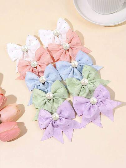 2/4/10pcs/Set Sunflower Decor Rhinestone Bow Hair Clips, Sweet Hair Accessories - Suitable For Girls And Women, Applicable For Daily, Vacation, Back To School Season