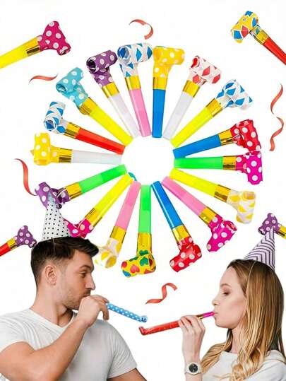 10/20/100pcs Colorful Dragon Shaped Whistles, Party Atmosphere Props, Suitable For Gatherings, Team Building, Class Reunions, Lively Atmosphere, Interactive Games, Weddings, Opening Ceremonies, Annual Meetings
