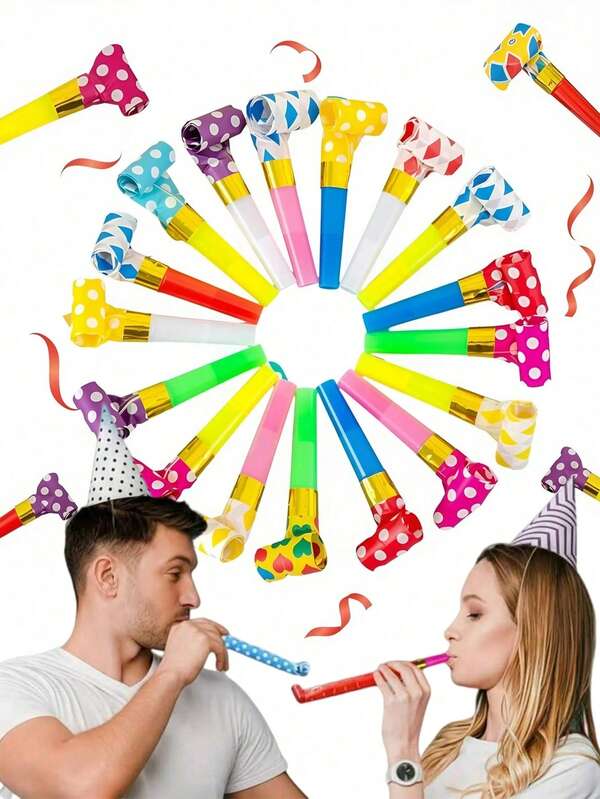 10/20/100 Stück bunte drachenförmige Pfeifen, Party-Atmosphären-Requisiten, geeignet für Versammlungen, Teambuilding, Klassentreffen, lebhafte Atmosphäre, interaktive Spiele, Hochzeiten, Eröffnungszeremonien, Jahrestreffen