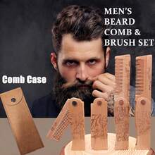 Vintage Folding Beard Comb With Skull Design, Smooth Bamboo Finish And Portable Style, Perfect Grooming Gift For Modern Men!! - Beard Comb - View 3
