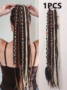 Peluca de Coleta Sintética Trenzada Hecha a Mano Estilo Bohemio Maillard de 24 Pulgadas - Multicolor - Ver 14