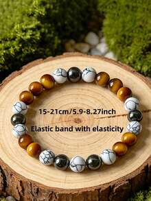 YAUKIA 1pc Fashion Women'S Tiger Eye'S Rich Bracelet, Howlite, Brings ...
