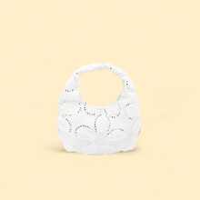 1pc Elegant Girl Mesh Sequin French Style White Lace Mini Handbag Fashion Clothing Accessory - Mesh Floral - View 9