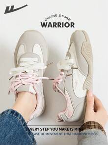 Warrior Women's Board ShoesSpring And SummerComfortable Modest Style Casual Yet Sleek Sneakers Applicable Throughout The Year Wear-Resisting All-Day Wear Training Sneakers Running Shoes - Beige/Gray/Pink - View 6