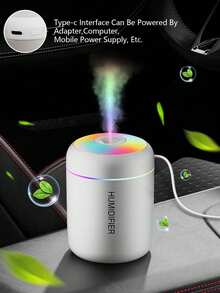 1pc Portable USB Car Air Humidifier, RGB 7-Color Gradient Ambient Light, Quiet Cold Mist Aromatherapy Diffuser, Mini Desktop Humidifier, Suitable For Car, Bedroom, Office, Travel - one-size - View 7