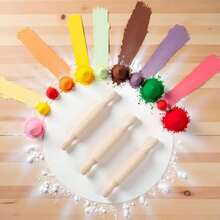 Wooden Rolling Pin, 360° Non-Stick And Wax-Free, For Making Dough, Dumpling Wrappers, Also As A Baking Tool - Multicolor - View 7