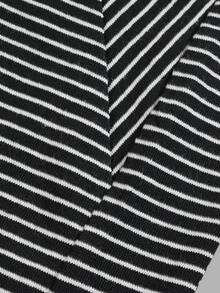 Men Striped Henley Neck Short Sleeve T-Shirt, Old Money Notch Collar Tee, Casual Holiday Daily Outfit For Back To School - Black - View 5
