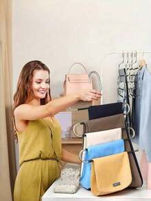 Stainless Steel Magic S-Shaped Multi-Layer Pants Rack, Pants Hanger, Wardrobe Storage Rack, Pants Clip, Wardrobe - Multicolor - View 8