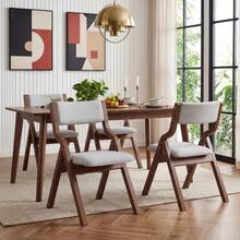 2 Folding Dining Chairs, Solid Wood Dining Chairs, Comfortable And Breathable - Grey - View 2