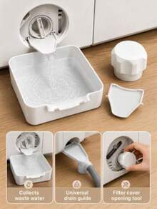 1pc Washing Machine Drain Tray, Laundry Room Essential Floor Protection Tray, Prevent Water Overflow, Durable Home Storage Solution Accessory, Suitable For Laundry Area Cleaning Supplies, Bathroom Accessories, Storage - Multicolor - View 9