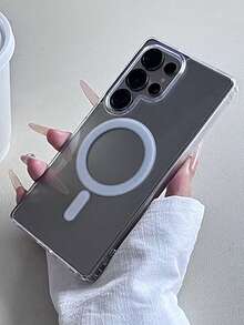 Luxury Transparent Magnetic Solid Color Phone Case Compatible With Samsung Galaxy S26Ultra S25Ultra S25 S24Ultra S23Ultra Plus A35 A36 A55 A56 Protection Back Case - Clear - View 4
