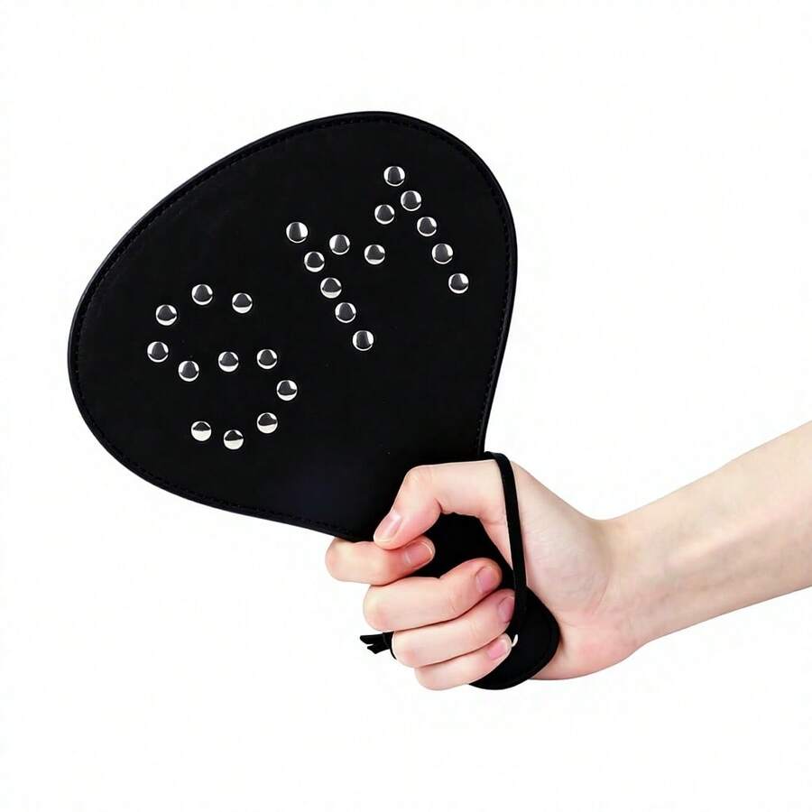 Leather Spanking Paddle BDSM Sex Paddle For Adult Spanking Bondage Role Play SM Toys SM Letter Rivet - 1PC - View 1