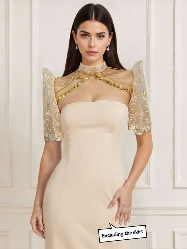 Philippine Style Elegant Chain Butterfly Sleeve Top