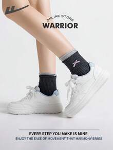 Warrior Women's Board ShoesSpring And SummerComfortable Modest Style Casual Yet Sleek Sneakers Applicable Throughout The Year Wear-Resisting All-Day Wear Training Sneakers Running Shoes - White/Blue - View 7