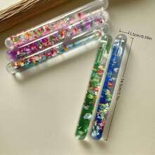 1/2/4/6pcs Liquid Sand Rotating Bar Stress Relief Portable Fun Desktop Countdown Decompression Toy Fingertip Entertainment Essential Gift For Daily Office And Entertainment Collection Display And Storage - Multicolor - View 5
