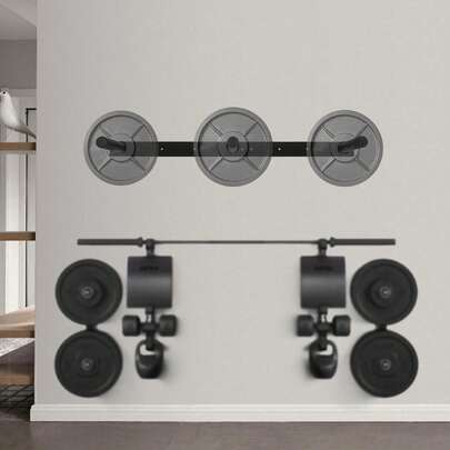 Black Wall‑Mounted Weight Plate Storage Rack Alloy‑Steel 3‑Peg Bumper Plate Holder Max 1050‑LBS For Home Gym