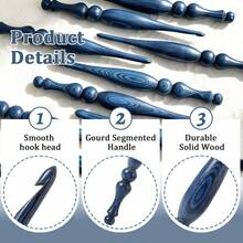 Jarum Rajut Kayu Solid Laminasi Bermotif Biru Klasik, Pegangan Ergonomis yang Nyaman, Kepala Jarum yang Halus dan Tahan Gores, Hadiah Buatan Tangan Premium, Cocok untuk Penggemar Rajut DIY untuk Proyek di Rumah dan Luar Ruangan - jarum rajut - View 7