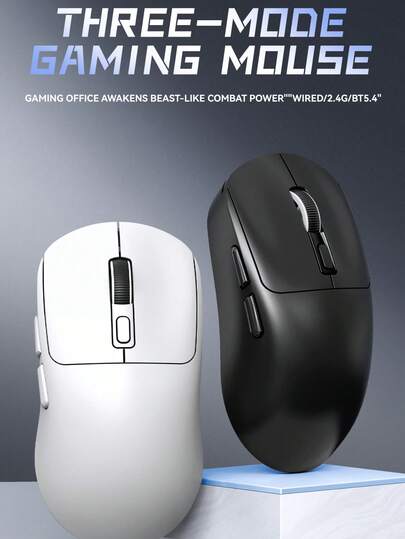 T-WOLF X4 Tri-Mode Gaming Mouse Bluetooth Pengisian Daya Nirkabel Tingkat Polling 1000Hz Mouse Ringan
