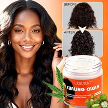 Curling Cream, Infused With Black Castor Oil, Long-Lasting Frizz Control, Moisturizing And Soft Hold, Provides Deep Hydration, Enhances Curl Definition And Shine, Styling Conditioner Cream, Suitable For Wavy And Curly Hair - Cream - View 3