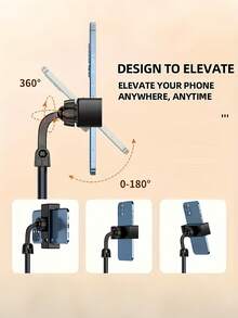 Adjustable Height Rotating Phone Stand Waterproof Abs Desktop Holder Suitable For All Models Used For Live Streaming Photography Video Recording For Office Room Decor Home Bedroom Back To School Dormitory Holiday Vacation Travel Essentials - Multicolor - View 5