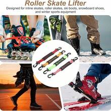 Heavy Duty Skateboard Carrying Strap, Portable Roller Skate Carrying Rope With Carabiner Hook, Ergonomic Handle, Suitable For Inline Skates, Ice Skates, Ski Boots Accessories - Multicolor - View 5
